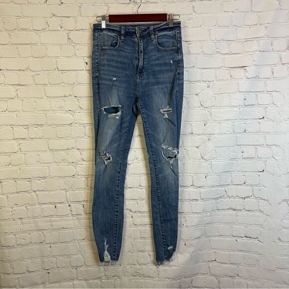 AEO Highest Rise Jeggings Distressed size 6 - Picture 1 of 8